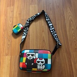 Karl Lagerfeld Colorful Checkered Crossbody Bag